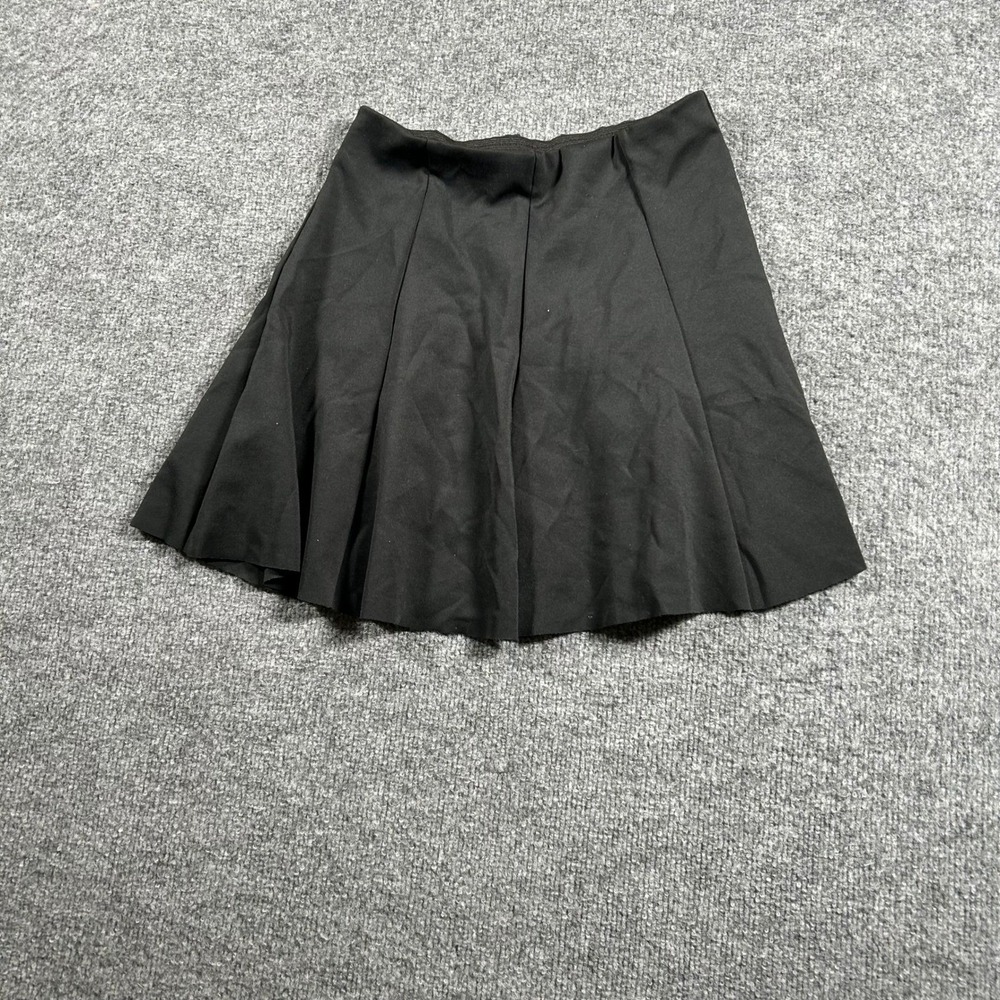 Zara Skirt Womens Size M Black Flared Skater Mini Elastic Waist Portugal Made